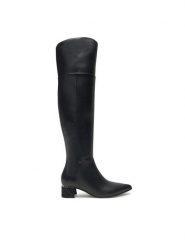 Guess Kozaki Lucie2 FLFLU2 ELE11 Czarny. Czarne kozaki damskie Guess, z aplikacjami, ze skóry, bez obcasa, na słupku, bez zapięcia. Za 1,099.00 zł.