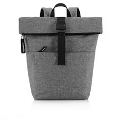 Plecak rolltop backpack, twist silver. Szare plecaki męskie Reisenthel, z aplikacjami, z materiału, biznesowe. Za 418.00 zł.