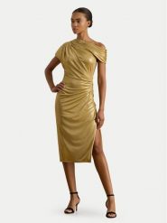 LAUREN RALPH LAUREN Sukienka koktajlowa 253P03414002 Złoty Slim Fit. Żółte sukienki damskie Lauren Ralph Lauren, bez wzorów, z syntetyku, wizytowe, bez kołnierzyka, bez ramiączek. Za 1,299.00 zł.