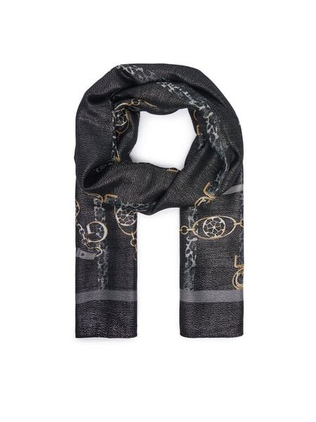 Guess Szal AW5532 VIS03 Czarny. Czarne rękawiczki damskie Guess, z aplikacjami, z wiskozy. Za 154.99 zł.