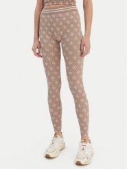 Guess Legginsy V5BB13 K2000 Brązowy Slim Fit. Brązowe legginsy damskie Guess, z aplikacjami, z syntetyku. Za 185.50 zł.