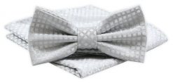 Mucha Męska Alties z Poszetką - Jasnopopielata. Szare krawaty i muchy Alties, bez wzorów, eleganckie. Za 54.00 zł.