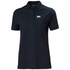 Damska koszulka polo Helly Hansen Pier Pique. Niebieskie bluzki damskie Helly Hansen, bez wzorów, z bawełny, bez kołnierzyka, bez ramiączek. Za 292.00 zł.