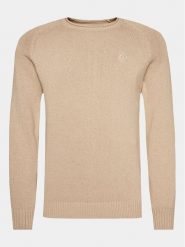 INDICODE Sweter Santoro 35-718 Beżowy Regular Fit. Brązowe swetry męskie INDICODE, m, bez wzorów, z bawełny, bez kołnierzyka, bez ramiączek. Za 79.99 zł.