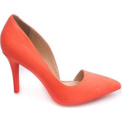Pomarańczowe Zamszowe Szpilki 4006 Pomarańczowy. Brązowe szpilki damskie ButyModne, bez wzorów, z zamszu, bez obcasa, na szpilce, bez zapięcia. Za 79.00 zł.