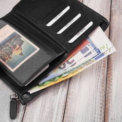 Paolo Peruzzi Portfel damski skórzany czarny duży pleciony AY-08-BL. Czarne portfele damskie Paolo Peruzzi. Za 153.82 zł.