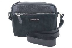 Listonoszka skórzana BARBERINI'S czarna 788/1-1. Czarne shopperki damskie Barberinis, bez wzorów, z jeansu, małe, zamszowe, bez dodatków. Za 193.99 zł.