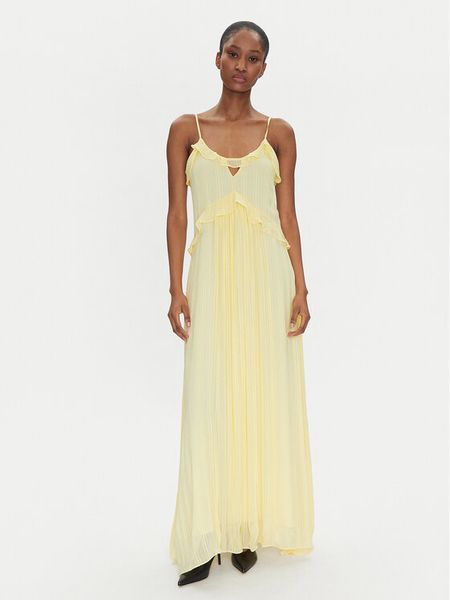 TWINSET Sukienka letnia 251TP2262 Żółty Loose Fit. Żółte sukienki damskie Twinset, na lato, bez wzorów, z wiskozy, bez kołnierzyka, bez ramiączek. Za 1,209.00 zł.