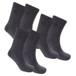 Skarpetki sportowe unisex Dare2B Essentials Sport 3-pak. Szare skarpetki damskie Dare 2B, bez wzorów, z materiału. Za 42.49 zł.