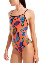 Strój kąpielowy damski Arena Pineapples Swimsuit Tie Back. Brązowe stroje kąpielowe damskie ARENA, bez wzorów, z materiału. Za 259.99 zł.