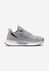 Szare Sznurowane Buty Sportowe na Miękkiej Podeszwie Ozdobione Paskami Abretta. Szare buty sportowe męskie Born2be, bez wzorów, bez zapięcia. Za 89.99 zł.