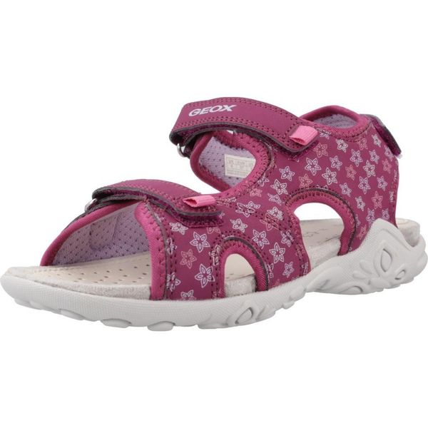 Sandały GEOX J SANDAL WHINBERRY G Bordeaux. Czerwone sandały damskie Geox, bez wzorów, z syntetyku, bez obcasa, bez zapięcia. Za 189.99 zł.