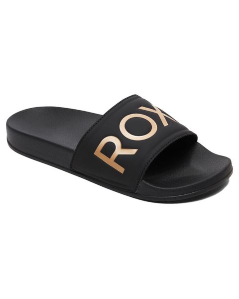 Klapki basenowe damskie Roxy SLIPPY II. Czarne klapki damskie Roxy, bez wzorów, z gumy, bez obcasa, bez zapięcia. Za 109.99 zł.