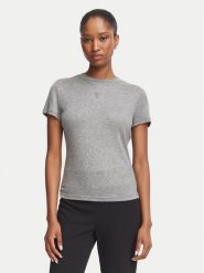 Guess T-Shirt W5BP07 KCGM2 Szary ciemny Regular Fit. Szare t-shirty damskie Guess, xs, z aplikacjami, z syntetyku, bez kołnierzyka, bez ramiączek. Za 174.99 zł.