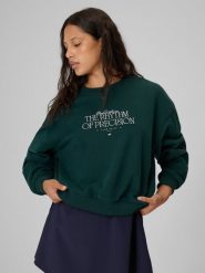 4F Bluza dresowa loose bez kaptura damska - zielona L. Zielone bluzy damskie 4F, l, bez wzorów, z dresówki, bez ramiączek, bez kaptura. Za 149.99 zł.