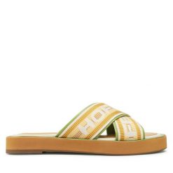 Klapki HOFF. Żółte klapki damskie HOFF, bez wzorów, bez obcasa, bez zapięcia. Za 369.99 zł.