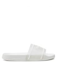 Pepe Jeans Klapki Slider Translucent W PLS70147 Biały. Białe klapki damskie Pepe Jeans, bez wzorów, z jeansu, bez obcasa, bez zapięcia. Za 149.99 zł.