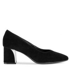Czółenka Lasocki. Czarne czółenka damskie Lasocki, bez wzorów, bez obcasa, bez zapięcia. Za 229.99 zł.