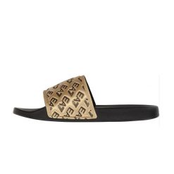 Klapki EA7 Emporio Armani Water Sports All Over. Czarne klapki męskie EA7, bez wzorów, z materiału, bez zapięcia. Za 169.99 zł.