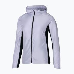Kurtka do biegania damska Mizuno Alpha. Fioletowe kurtki sportowe damskie Mizuno, s, bez wzorów, z materiału, bez ramiączek, bez kaptura, do biegania. Za 139.99 zł.