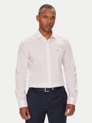 Tommy Hilfiger Koszula MW0MW38347 Różowy Slim Fit. Czerwone koszule męskie Tommy Hilfiger, m, bez wzorów, z bawełny, bez kołnierzyka, bez ramiączek. Za 299.99 zł.