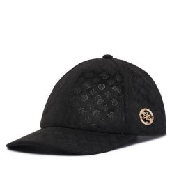 Czapka z daszkiem Guess. Czarne czapki damskie Guess, z aplikacjami. Za 194.99 zł.