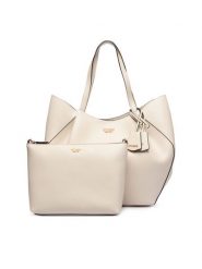 Guess Torebka Amorette HWBG78 98240 Kremowy. Białe shopperki damskie Guess, z aplikacjami, ze skóry, bez dodatków. Za 642.99 zł.
