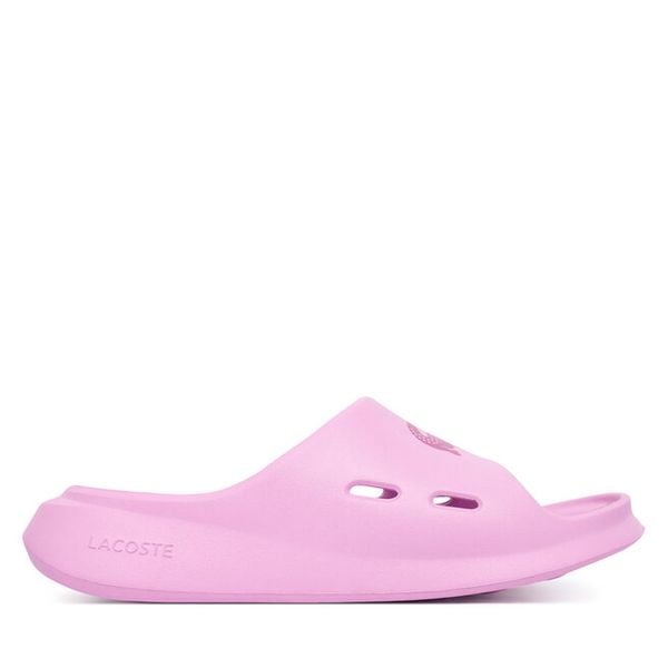 Klapki Lacoste. Czerwone klapki damskie Lacoste, bez wzorów, bez obcasa, bez zapięcia. Za 198.99 zł.