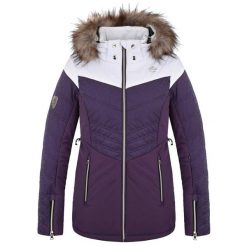 Kurtka narciarska Loap Okinora damska - wodoodporna i oddychająca. Fioletowe kurtki sportowe damskie LOOP, na zimę, bez wzorów, bez ramiączek, bez kaptura, narciarskie. Za 277.03 zł.