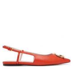 Sandały Coccinelle. Czerwone sandały damskie Coccinelle, bez wzorów, bez obcasa, na płaskiej podeszwie, bez zapięcia. Za 739.99 zł.