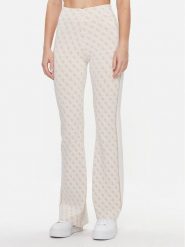 Guess Spodnie dzianinowe Lisa W3YB38 Z37K0 Beżowy Regular Fit. Brązowe spodnie materiałowe damskie Guess, z aplikacjami, z dzianiny. Za 309.99 zł.