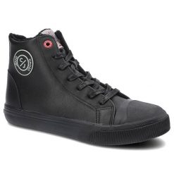 Czarne Sneakersy Damskie Cross Jeans Modne Obuwie. Czarne obuwie sportowe damskie Cross Jeans, na wiosnę, bez wzorów, z futra, bez zapięcia. Za 109.00 zł.