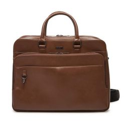Torba na laptopa Guess. Brązowe torby na laptopa damskie Guess, z aplikacjami. Za 599.99 zł.