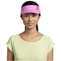 Czapka z daszkiem BUFF SPEED VISOR SOLID IRIS. Czerwone czapki damskie Buff, bez wzorów, z poliesteru, retro. Za 139.90 zł.
