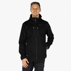 Kurtka softshell turystyka męska Swedemount Nordkap Softshell Jacket wodoodporny. Czarne kurtki męskie SWEDEMOUNT, m, bez wzorów, z softshellu, sportowe, bez kaptura. Za 499.99 zł.