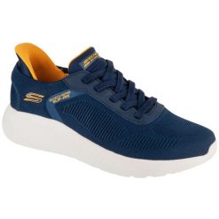 Buty sportowe Sneakersy męskie, Slip-Ins: BOBS Squad Chaos - Solid Step,slip-ins. Niebieskie buty sportowe męskie Skechers, bez wzorów, bez zapięcia, trekkingowe. Za 319.99 zł.
