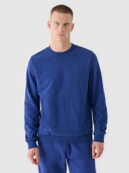4F Bluza dresowa nierozpinana bez kaptura męska - granatowa XXL. Niebieskie bluzy sportowe męskie 4F, m, bez wzorów, z bawełny, bez kaptura. W wyprzedaży za 69.99 zł.