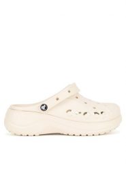 Crocs Klapki C-BAYA PLATFORM CLOG 208186-11S Beżowy. Brązowe klapki damskie Crocs, bez wzorów, z materiału, bez obcasa, bez zapięcia. Za 199.99 zł.