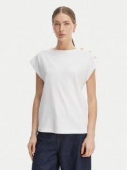 Marciano Guess T-Shirt G6GI04 K3505 Biały Regular Fit. Białe t-shirty damskie Marciano Guess, xxl, z aplikacjami, z bawełny, bez kołnierzyka, bez ramiączek. Za 289.99 zł.