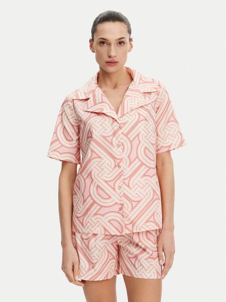 Silvian Heach Koszula GPP25440CA Różowy Regular Fit. Czerwone koszule damskie Silvian Heach, bez wzorów, z bawełny, bez kołnierzyka, bez ramiączek. Za 259.99 zł.