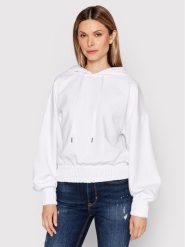 Guess Bluza W2YQ05 KB932 Biały Relaxed Fit. Białe bluzy damskie Guess, l, z aplikacjami, z bawełny, bez ramiączek, bez kaptura. Za 239.99 zł.
