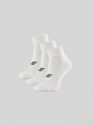 4F Skarpetki krótkie (3-pack) damskie - białe 35-38. Białe skarpetki damskie 4F, bez wzorów, z bawełny. Za 49.99 zł.