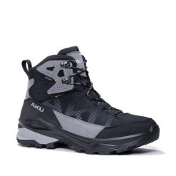 Buty sportowe trekkingowe męskie Aku Adapta Gore-tex. Czarne trekkingi męskie Aku, na zimę, z gore-texu, bez zapięcia. Za 349.00 zł.