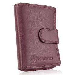 Portfel damski BETLEWSKI BPD-SS-19 ROZOWY. Czerwone portfele damskie Betlewski, ze skóry. Za 139.99 zł.
