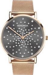 Zegarek Sekonda Zegarek damski Sekonda SEK.40029 CYRKONIE różowe złoto. Czerwone zegarki damskie Sekonda, złote. Za 349.00 zł.