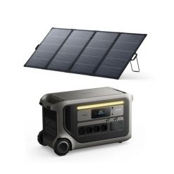 Zestaw stacja zasilania Anker SOLIX F3000 z bifacjalny panelem solarnym 400 W. Szare powerbanki Anker. W wyprzedaży za 11,366.60 zł.