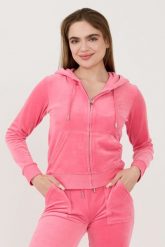 JUICY COUTURE Różowa bluza Robertson Hoodie. Czerwone bluzy damskie Juicy Couture, s, bez wzorów, bez ramiączek, bez kaptura. W wyprzedaży za 350.99 zł.