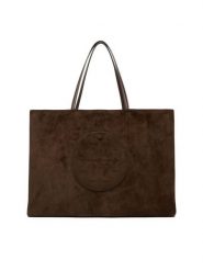 Tory Burch Torebka Ella Suede Tote 170980 Brązowy. Brązowe shopperki damskie Tory Burch, bez wzorów, ze skóry, bez dodatków. Za 3,829.00 zł.