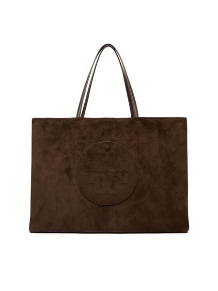 Tory Burch Torebka Ella Suede Tote 170980 Brązowy. Brązowe shopperki damskie Tory Burch, bez wzorów, ze skóry, bez dodatków. Za 3,829.00 zł.