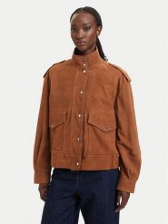 BOSS Kurtka skórzana C Sabea 50562753 Brązowy Relaxed Fit. Brązowe kurtki damskie Boss, bez wzorów, ze skóry, bez kaptura. Za 2,119.00 zł.